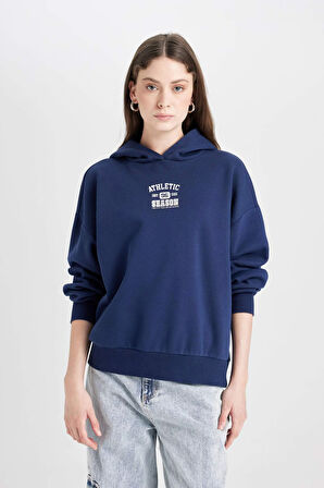 DeFacto Coool Oversize Geniş Kalıp Kapüşonlu Baskılı Sweatshirt D6885AX24WNNV241