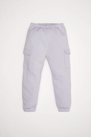 Kız Bebek 2'li Takım Baskılı Kalın Sweatshirt Beli Lastikli Jogger Eşofman Altı