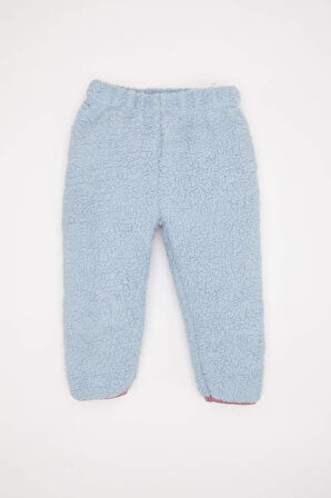 DeFacto Kız Bebek 2'li Takım Pelüş Fermuarlı Dik Yaka Sweatshirt Beli Lastikli Alt D6706A524WNBE216