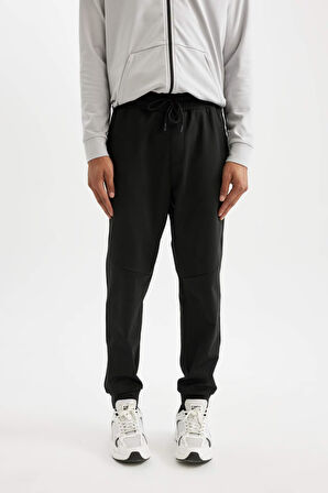 DeFactoFit  Sporcu Jogger Eşofman Altı Standart Fit Fermuar Cepli Skuba Dalgıç Kumaş D1896AX24AUBK81