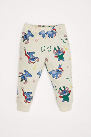 DeFacto Kız Bebek 2'li Takım Disney Lilo & Stitch Bisiklet Yaka Sweatshirt Beli Lastikli Eşofman Altı D6704A524WNBG744