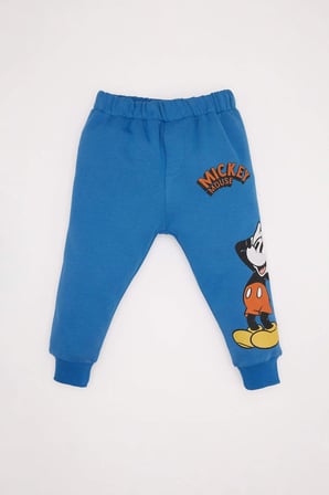 Erkek Bebek 2'li Takım Disney Mickey & Minnie Bisiklet Yaka Sweatshirt Eşofman Altı