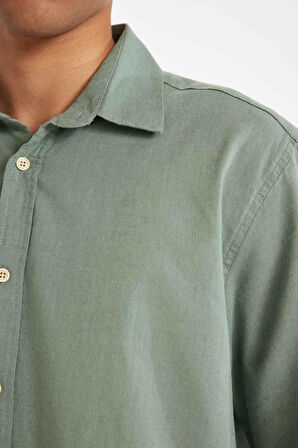DeFacto Relax Fit Yazlık Poplin Kısa Kollu Gömlek D8352AX24HSGN1107