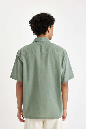 DeFacto Relax Fit Yazlık Poplin Kısa Kollu Gömlek D8352AX24HSGN1107