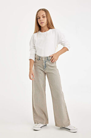DeFacto Kız Çocuk Wide Leg Geniş Paça Pantolon D7178A824WNNM39