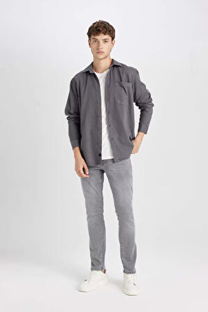 DeFacto Regular Fit Basic Düz Pamuklu Uzun Kollu Gömlek D7406AX24AUAR58