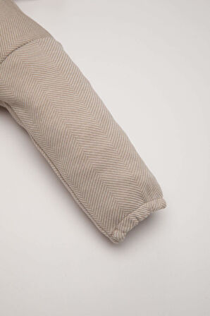 DeFacto Erkek Bebek Kapüşonlu Etiket Baskılı Düğmeli Sweatshirt D8286A524WNBG286