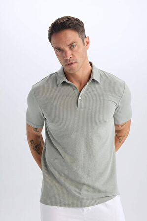 DeFacto Slim Fit Dar Kesim Pamuklu Kısa Kollu Polo Tişört X2594AZ25SPGN1217