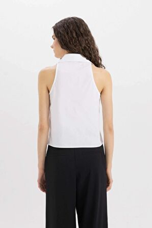 DeFacto Fitted Poplin Kolsuz Gömlek C9233AX24SMWT34