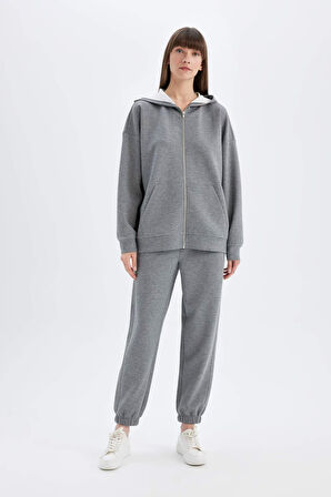 DeFacto Standart Fit Jogger Eşofman Altı Beli Paçası Lastikli Cepli Skuba Dalgıç C6857AX24AUGR210