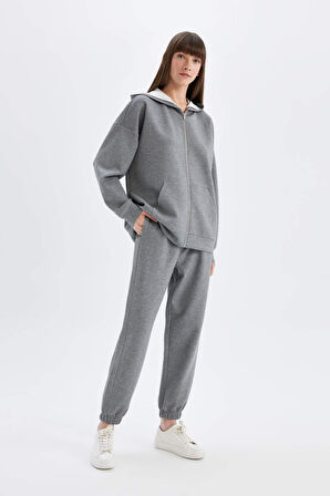 Standart Fit Jogger Eşofman Altı Beli Paçası Lastikli Cepli Skuba Dalgıç Kumaş