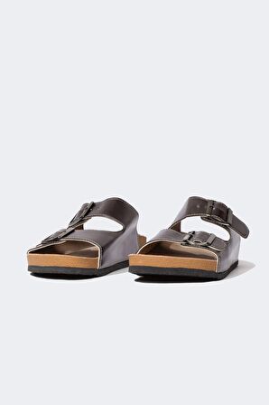 Kadın Düz Taban Suni Deri Terlik