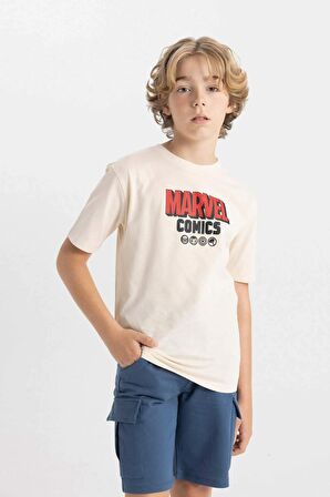 DeFacto Erkek Çocuk Marvel Comics Bisiklet Yaka Kısa Kollu Tişört C4260A824HSER42