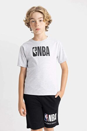 DeFacto Erkek Çocuk NBA Wordmark Bisiklet Yaka Kısa Kollu Tişört C4258A824HSGR400