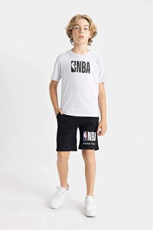 DeFacto Erkek Çocuk NBA Wordmark Bisiklet Yaka Kısa Kollu Tişört C4258A824HSGR400