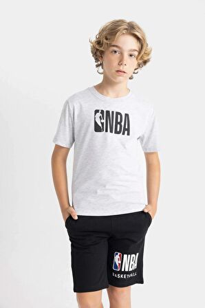 DeFacto Erkek Çocuk NBA Wordmark Bisiklet Yaka Kısa Kollu Tişört C4258A824HSGR400