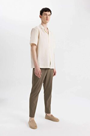DeFacto Relax Fit Rahat Kesim Düz Paça Krinkıl Yazlık Kumaş Pantolon C3930AX24SMKH264