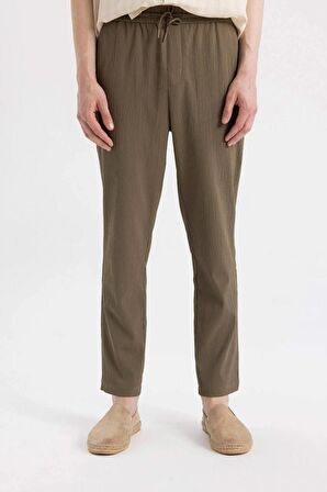 DeFacto Relax Fit Rahat Kesim Düz Paça Krinkıl Yazlık Kumaş Pantolon C3930AX24SMKH264