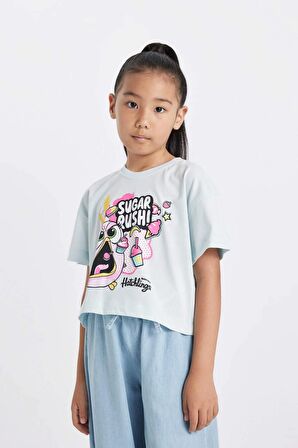 DeFacto Kız Çocuk Hatsune Miku Bisiklet Yaka Kısa Kollu Tişört C6333A824HSBE773