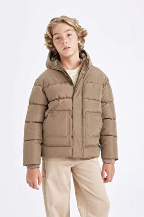 DeFacto Erkek Çocuk Su İtici Kapüşonlu Mont C5526A824WNBG404