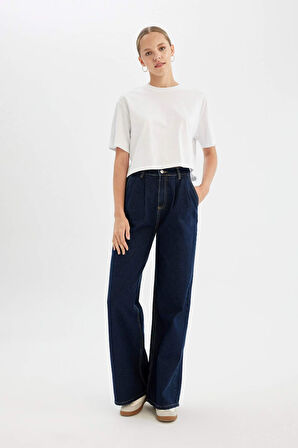 Wide Leg Yüksek Bel Uzun Jean Pantolon