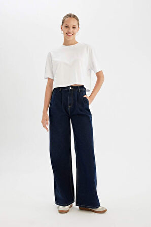 Wide Leg Yüksek Bel Uzun Jean Pantolon