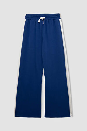 DeFacto Coool Wide Leg Geniş Bol Paça Eşofman Altı Geniş Paça Beli Lastikli Bağcıklı Şeritli D4764AX24AUBE181