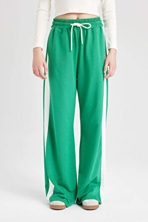 DeFacto Coool Wide Leg Geniş Bol Paça Eşofman Altı Geniş Paça Beli Lastikli Bağcıklı Şeritli D4764AX24AUGN48