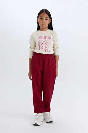 DeFacto Kız Çocuk Beli Paçası Lastikli Cepli Basic Düz Jogger Eşofman Altı D7008A824WNBR114