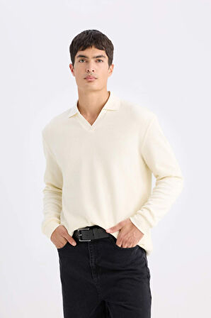 DeFacto Regular Fit Polo Yaka Sweatshirt D7448AX25SPER235