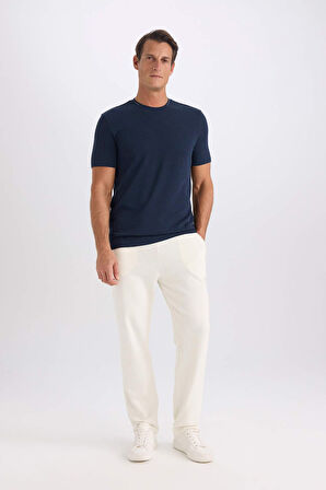 DeFacto Slim Fit Dar Kesim Bisiklet Yaka Krinkıl Kısa Kollu Tişört D7225AX25SPNV64