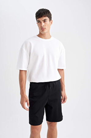 DeFacto Relax Fit Pamuklu Bermuda Şort D7917AX24SMBK81