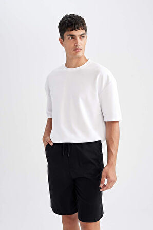 DeFacto Relax Fit Pamuklu Bermuda Şort D7917AX24SMBK81