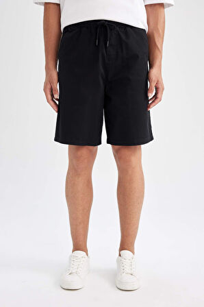 DeFacto Relax Fit Pamuklu Bermuda Şort D7917AX24SMBK81