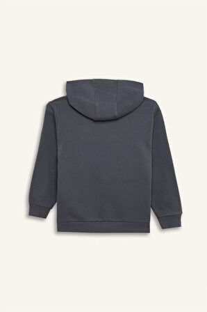 DeFacto Erkek Çocuk Batman Kapüşonlu Kanguru Cepli Sweatshirt D6740A824WNAR58