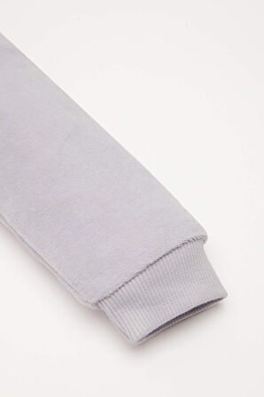 DeFacto Kız Bebek Pijama Takımı Bisiklet Yaka Yılbaşı Temalı Uzun Kollu Velur Üst Beli Lastikli Uzun Alt D7174A524WNPR247