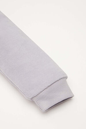 Kız Bebek Pijama Takımı Bisiklet Yaka Yılbaşı Temalı Uzun Kollu Velur Üst Beli Lastikli Uzun Alt