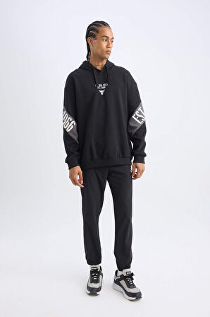 DeFactoFit Jogger Eşofman Altı NBA Chicago Bulls Slim Fit Dar Kesim Cepli Lastikli Paça D5631AX24AUBK81