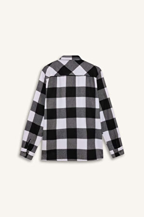 DeFacto Regular Fit Polo Yaka Pamuklu Uzun Kollu Gömlek D7558AX24AUBK81