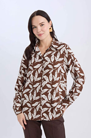 Regular Fit Desenli Uzun Kollu Gömlek