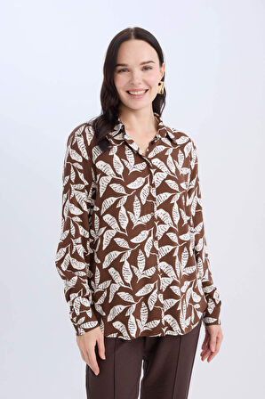 Regular Fit Desenli Uzun Kollu Gömlek