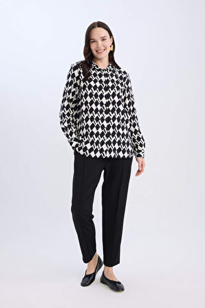 Regular Fit Desenli Uzun Kollu Gömlek