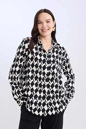 Regular Fit Desenli Uzun Kollu Gömlek