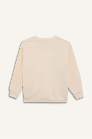 DeFacto Erkek Çocuk Oversize Geniş Kalıp Bisiklet Yaka Baskılı Sweatshirt D7114A824WNBG759