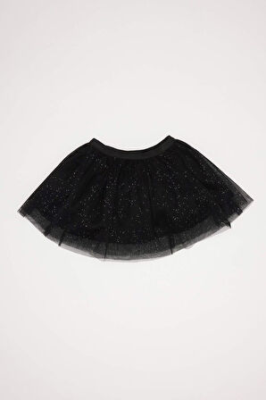 DeFacto Kız Bebek 2'li Takım Bisiklet Yaka Parlak Baskılı Sweatshirt Tütü Etek D7255A524WNBK81