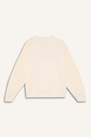 DeFacto Kız Çocuk Oversize Geniş Kalıp Bisiklet Yaka Baskılı Sweatshirt D5452A824WNER233