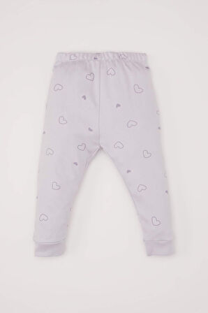 Kız Bebek Pijama Takımı Tavşan Baskılı Uzun Kollu Üst Beli Lastikli Uzun Alt