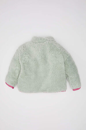 DeFacto Kız Bebek Dik Yaka Fermuarlı Welsoft Pelüş Sweatshirt D4993A524WNGN1123