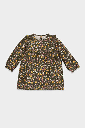 DeFacto Kız Bebek Desenli Uzun Kollu Elbise D5634A524WNKH158