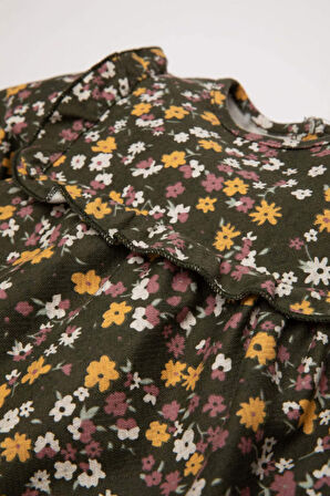 DeFacto Kız Bebek Desenli Uzun Kollu Elbise D5634A524WNKH158